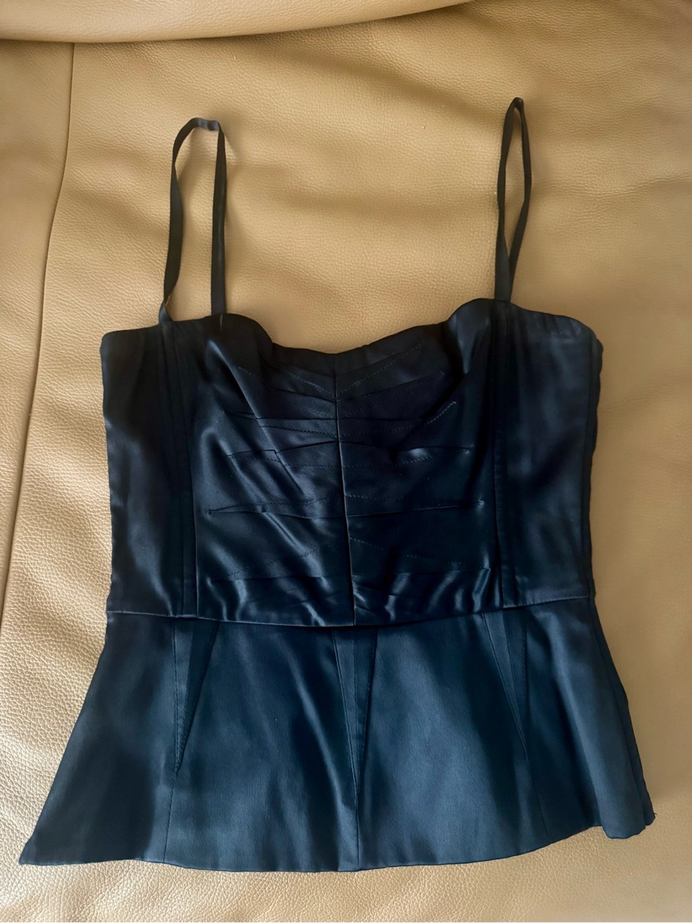 Dolce & Gabbana Black Corset-Style Spaghetti Strap Top